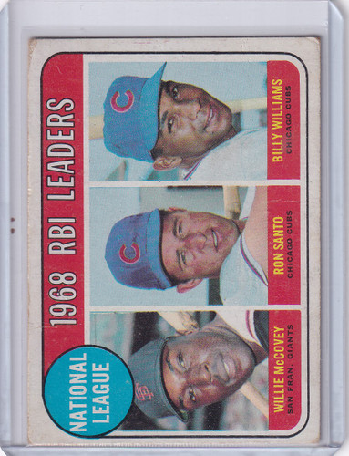 1969 Topps Baseball #4 N.L. 1968 RBI Leaders - Willie McCovey / Santo /Williams