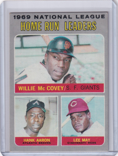 1970 Topps Baseball #65 NL 1969 Home Run Leaders - McCovey / Aaron / May