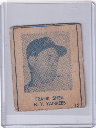 1948 R346 Blue Tint #13 Frank Shea - New York Yankees