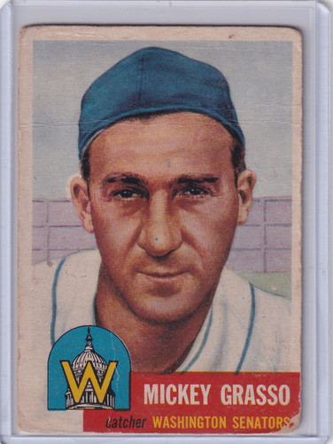 1953 Topps Baseball #148 Mickey Grasso - Washington Senators