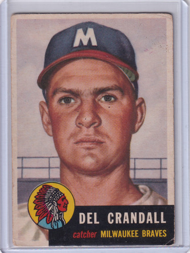 1953 Topps Baseball #197 Del Crandall - Milwaukee Braves
