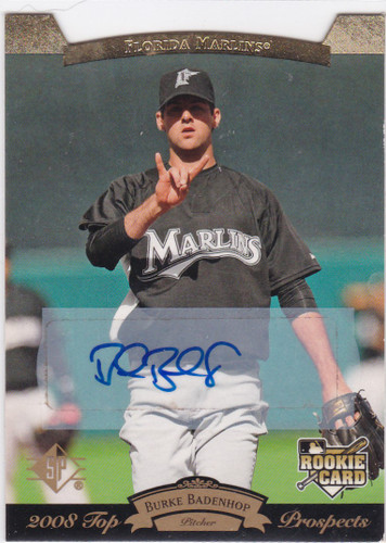 2008 Upper Deck Timeline #183 Auto Burke Badenhop Miami Marlins