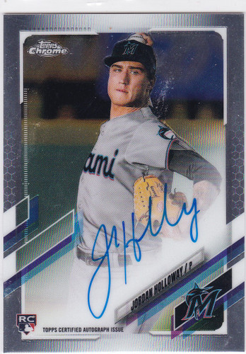 2021 Topps Chrome #RA-JHO Jordan Holloway AUTO RC Miami Marlins