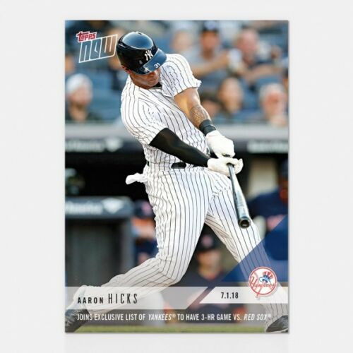 2018 TOPPS NOW #398 JOINS LIST OF YANKEES TO HAVE 3 HR GAME RED SOX AARON HICKS