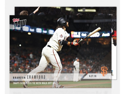 2018 TOPPS NOW #377 SNAPS SCORELESS TIE WITH WALK-OFF HR - BRANDON CRAWFORD