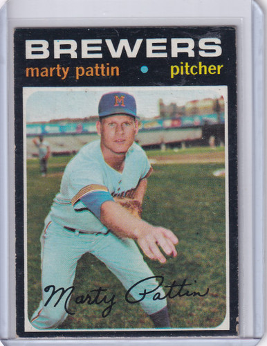 1971 Topps Baseball #579 Marty Pattin - Milwaukee Brewers