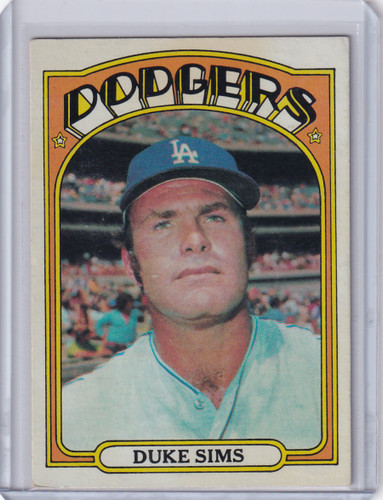1972 Topps Baseball #63 Duke Sims - Los Angeles Dodgers
