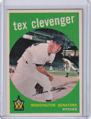 1959 Topps Baseball #298 Tex Clevenger - Washington Senators