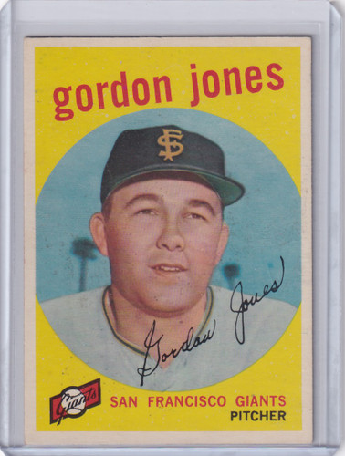 1959 Topps Baseball #458 Gordon Jones - San Francisco Giants
