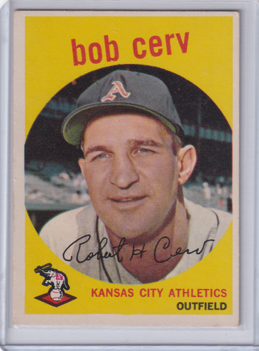 1959 Topps Baseball #100 Bob Cerv - Kansas City Athletics