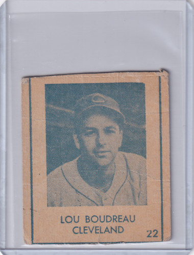 1948 R346 Blue Tint #22 Lou Boudreau - Cleveland Indians