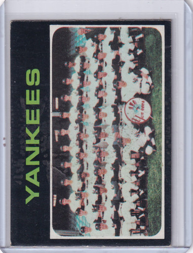 1971 Topps Baseball #543 New York Yankees Team