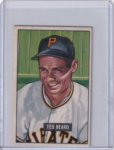 1951 Bowman Baseball #308 Ted Beard RC - Pittsburgh Pirates