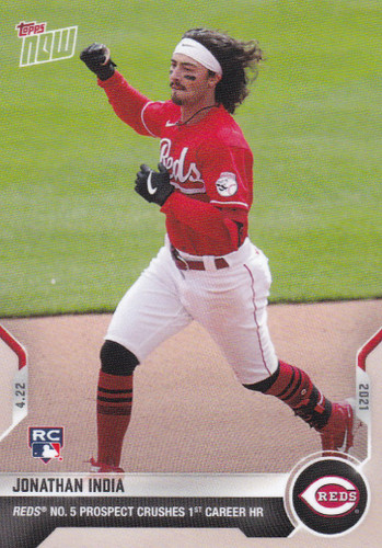2021 TOPPS NOW #112 JONATHAN INDIA- CINCINNATI REDS