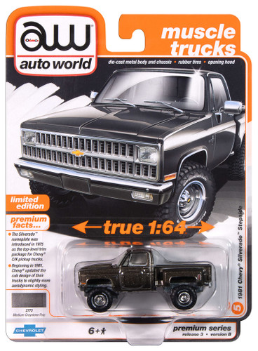 Auto World 64452 Muscle Trucks 1:64 1981 Chevy Silverado Series B Graystone