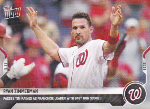 2021 TOPPS NOW #255 RYAN ZIMMERMAN- WASHINGTON NATIONALS