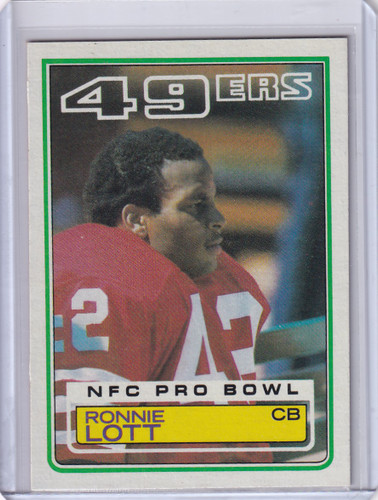 1983 Topps Football #168 Ronnie Lott - San Francisco 49ers PB