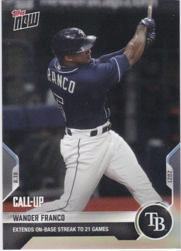 2021 TOPPS NOW #680 WANDER FRANCO- TAMPA BAY RAYS