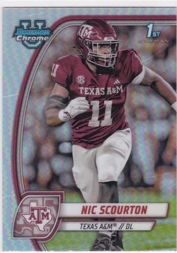 2024 Bowman Chrome Universoty Refractor #137 Nic Scourton 1st bowman Texas A&M