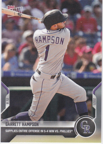 2021 TOPPS NOW #797 GARRETT HAMPSON- COLORADO ROCKIES