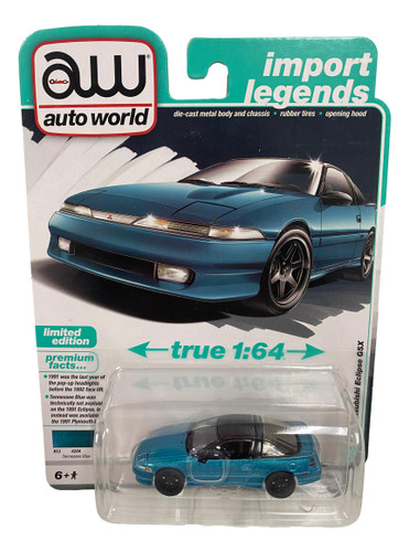 Auto World 64502 1:64 Import Legends 1991 Mitsubishi Eclipse Series B Blue