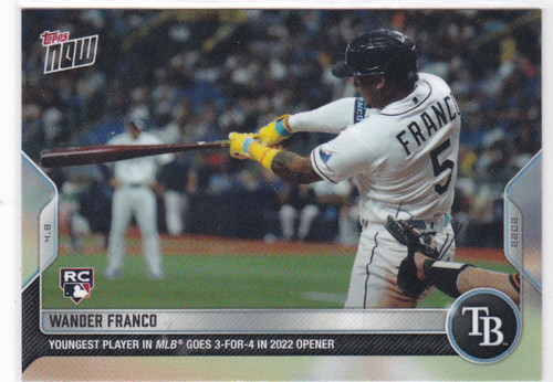 2022 TOPPS NOW #12 WANDER FRANCO- TAMPA BAY RAYS