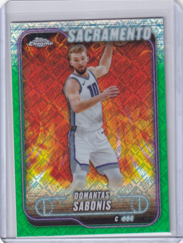 2024-25 Topps Chrome Green Refractors #153 Domantas Sabonis - Sacramento Kings