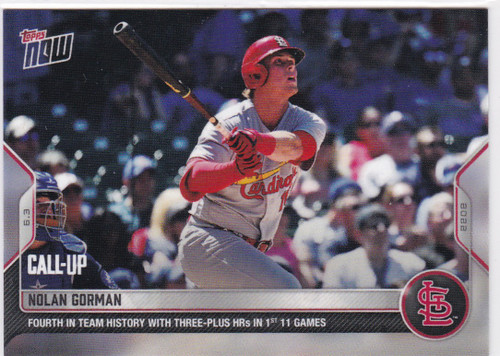 2022 TOPPS NOW #290 NOLAN GORMAN- ST LOUIS CARDNIALS