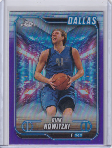 2024-25 Topps Chrome Purple Refractor #197 Dirk Nowitzki - Dallas Mavericks