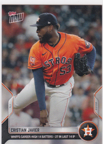 2022 TOPPS NOW #447 CHRISTIAN JAVIER- HOUSTON ASTROS