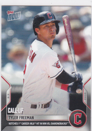 2022 TOPPS NOW #653 TYLER FREEMAN- CLEVELAND GUARDIANS