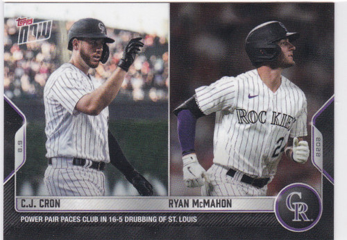 2022 TOPPS NOW #677 CJ CRON & RYAN McMAHON- COLORADO ROCKIES