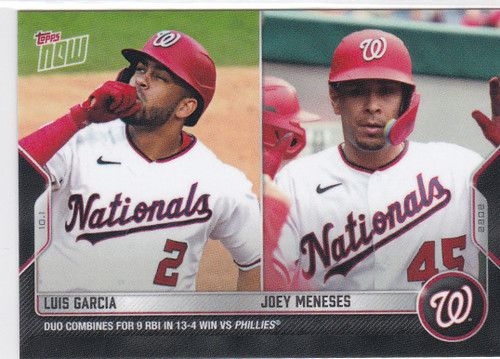 2022 TOPPS NOW #994 LUIS GARCIA & JOEY MENESES- WASHINGTON NATIONALS