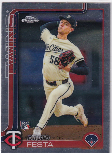 2025 Topps Chrome Baseball #156 David Festa - Minnesota Twins
