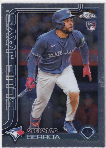 2025 Topps Chrome Baseball #163 Steward Berroa - Toronto Blue Jays