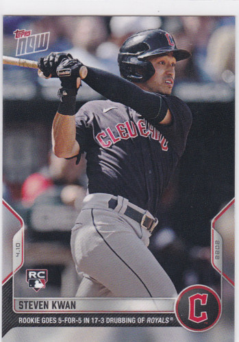2022 TOPPS NOW #27 STEVEN KWAN- CLEVELAND GUARDIANS
