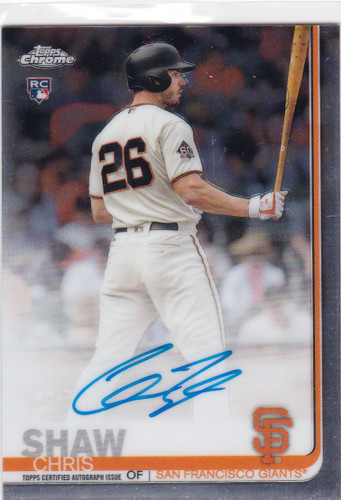 2019 Topps Chrome #RA-CS Chris Shaw RC Auto San Francisco Giants