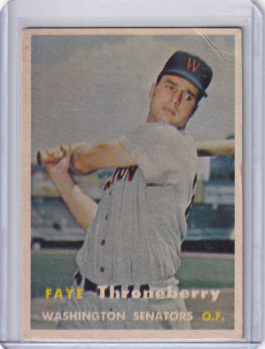1957 Topps Baseball #356 Faye Throneberry - Washington Senators
