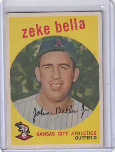 1959 Topps Baseball #254 Zeke Bella - Kansas City Athletics RC