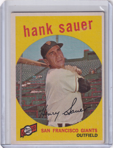 1959 Topps Baseball #404 Hank Sauer - San Francisco Giants