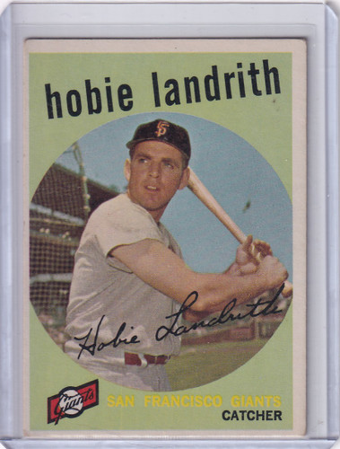 1959 Topps Baseball #422 Hobie Landrith - San Francisco Giants