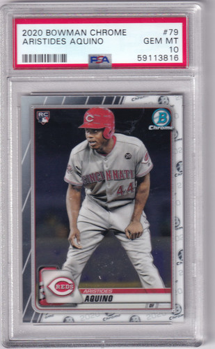 2020 Bowman Chrome PSA 10 #79 Aristides Aquino - Cincinnati Reds