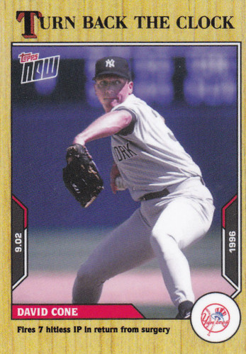 2021 TURN BACK THE CLOCK #155 DAVID CONE- NEW YORK YANKEES