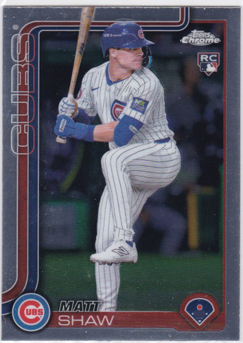 2025 Topps Chrome #219 Matt Shaw RC Chicago Cubs