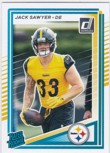 2025 Panini Donruss #390 Jack Sawyer Rated Rookie Aqueous Test Steelers