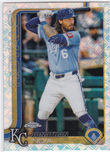 2025 Topps Chrome Logo Fractor #209 Jonathan India Kansas City Royals