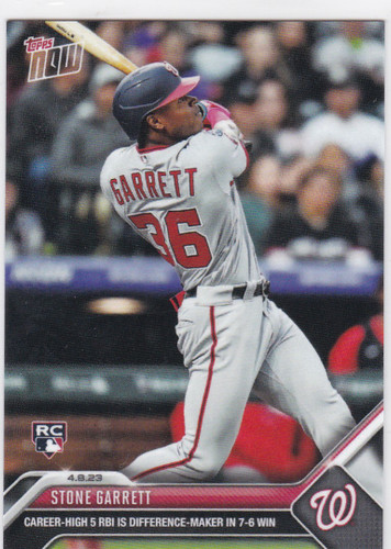 2023 TOPPS NOW #79 STONE GARRETT- WASHINGTON NATIONALS