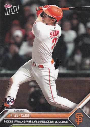 2023 TOPPS NOW #184 BLAKE SABOL- SAN FRANCISCO GIANTS