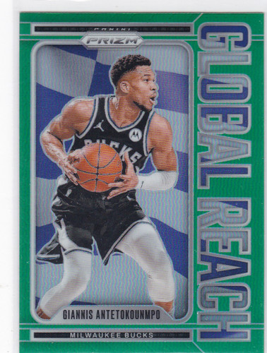2024 PRIZM #4 GIANNIS ANTETOKOUNMPO GLOBAL REACH GREEN- MILWAUKEE BUCKS