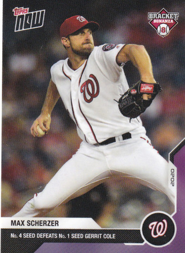 2020 TOPPS NOW BRACKET BONANZA #BB3-6 MAX SCHERZER- WASHINGTON NATIONALS